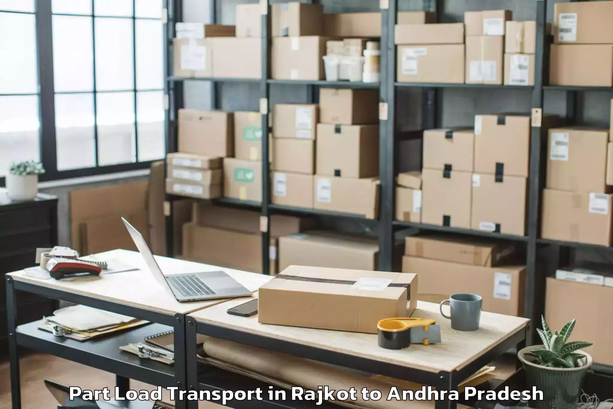 Get Rajkot to Yellamanchili Part Load Transport